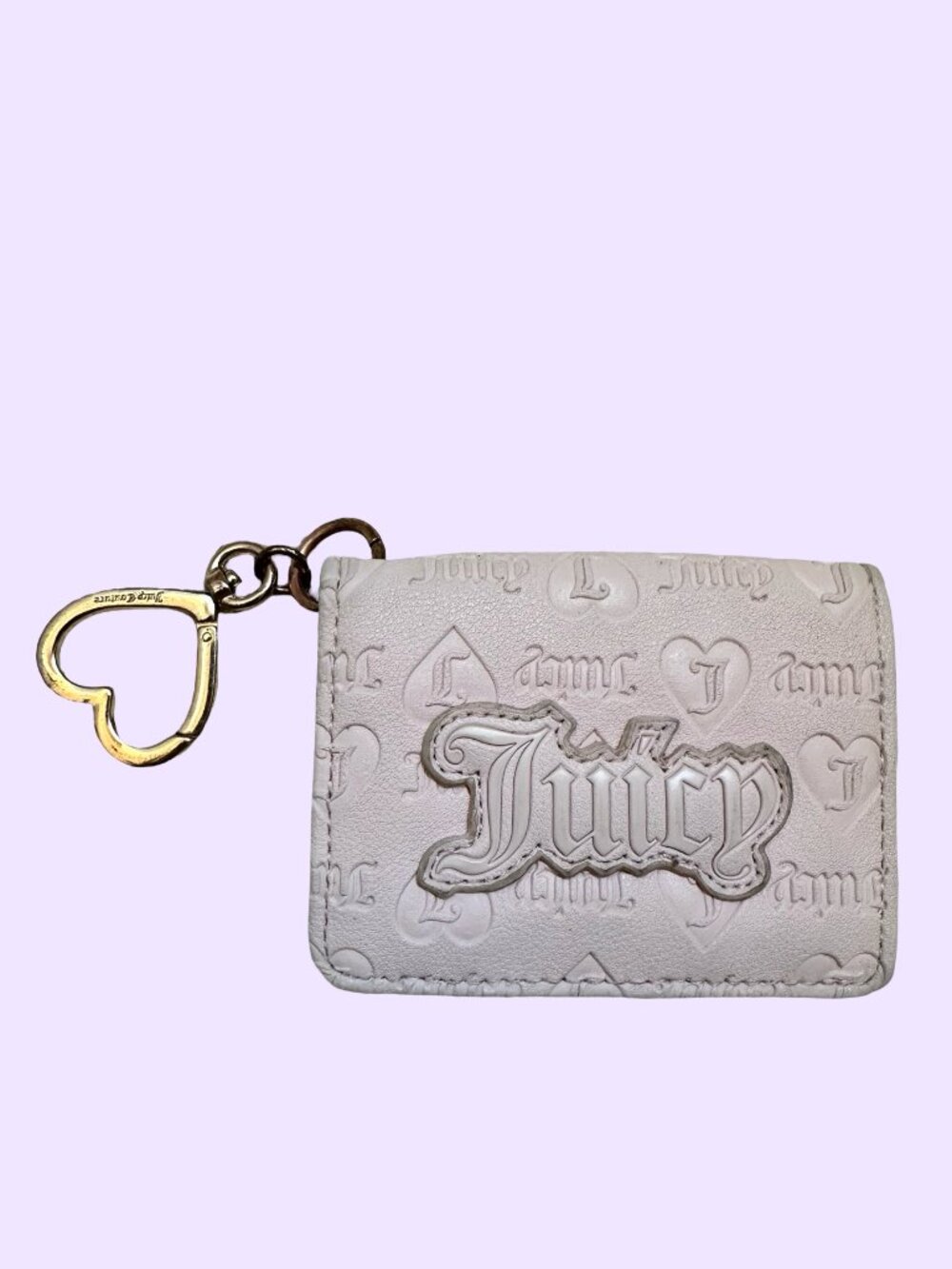 Y2K Juicy Couture Upgrade U Card Case Wallet Powder Pink Blush Heart Keyring